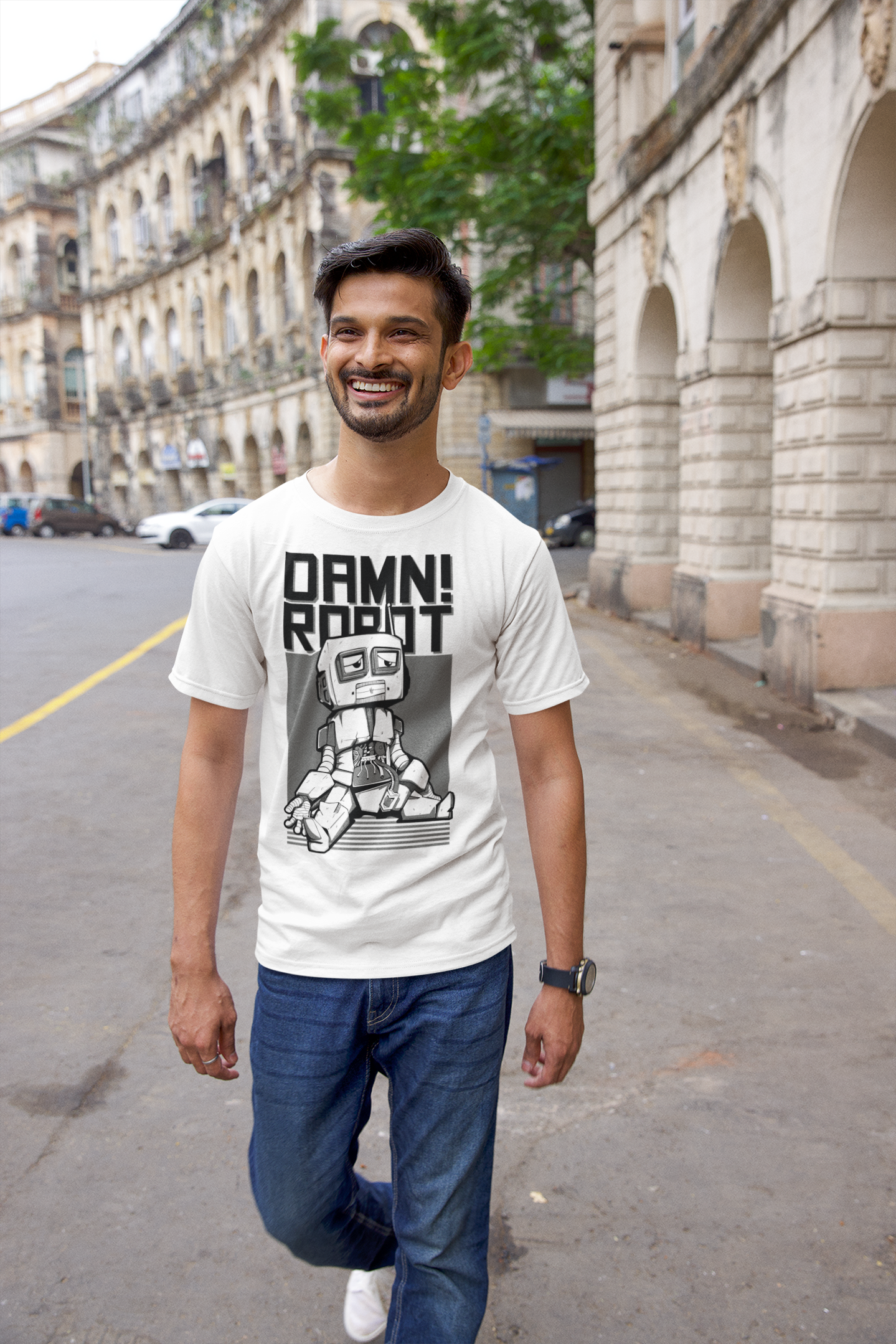 Damn! Robot Graphic T-Shirt