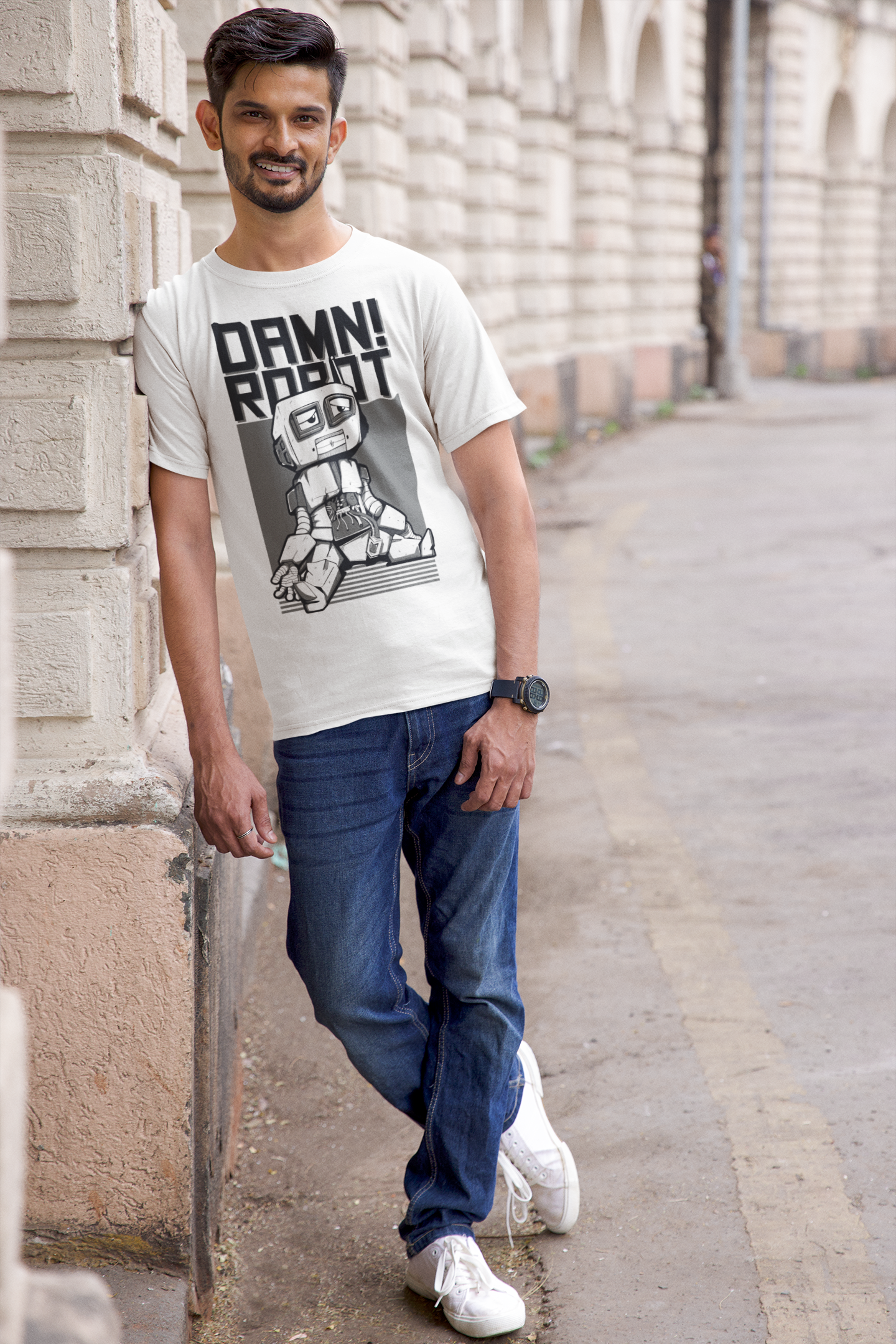 Damn! Robot Graphic T-Shirt
