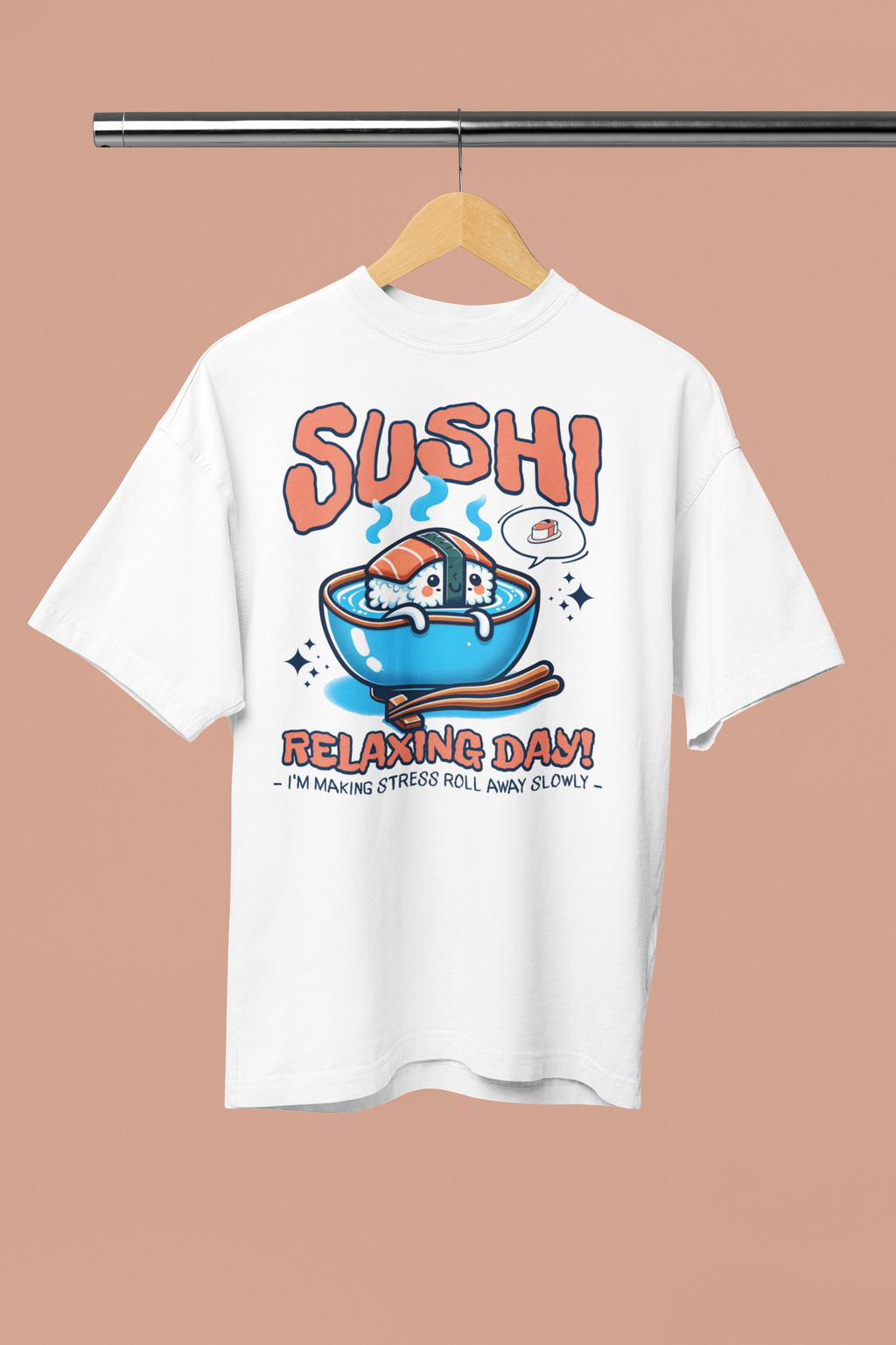 Sushi Relaxing Day Oversized T-Shirt