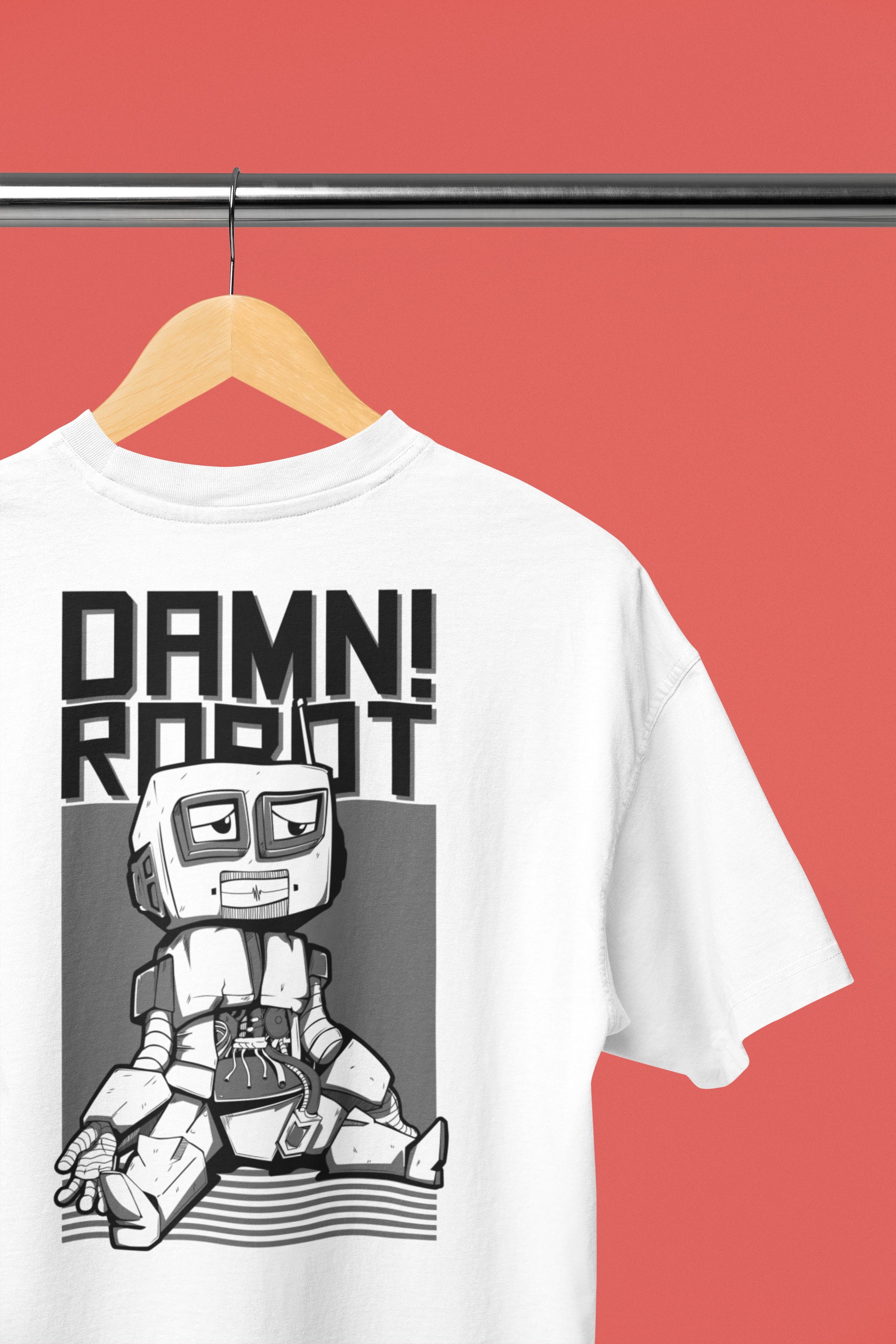 Damn! Robot Graphic T-Shirt