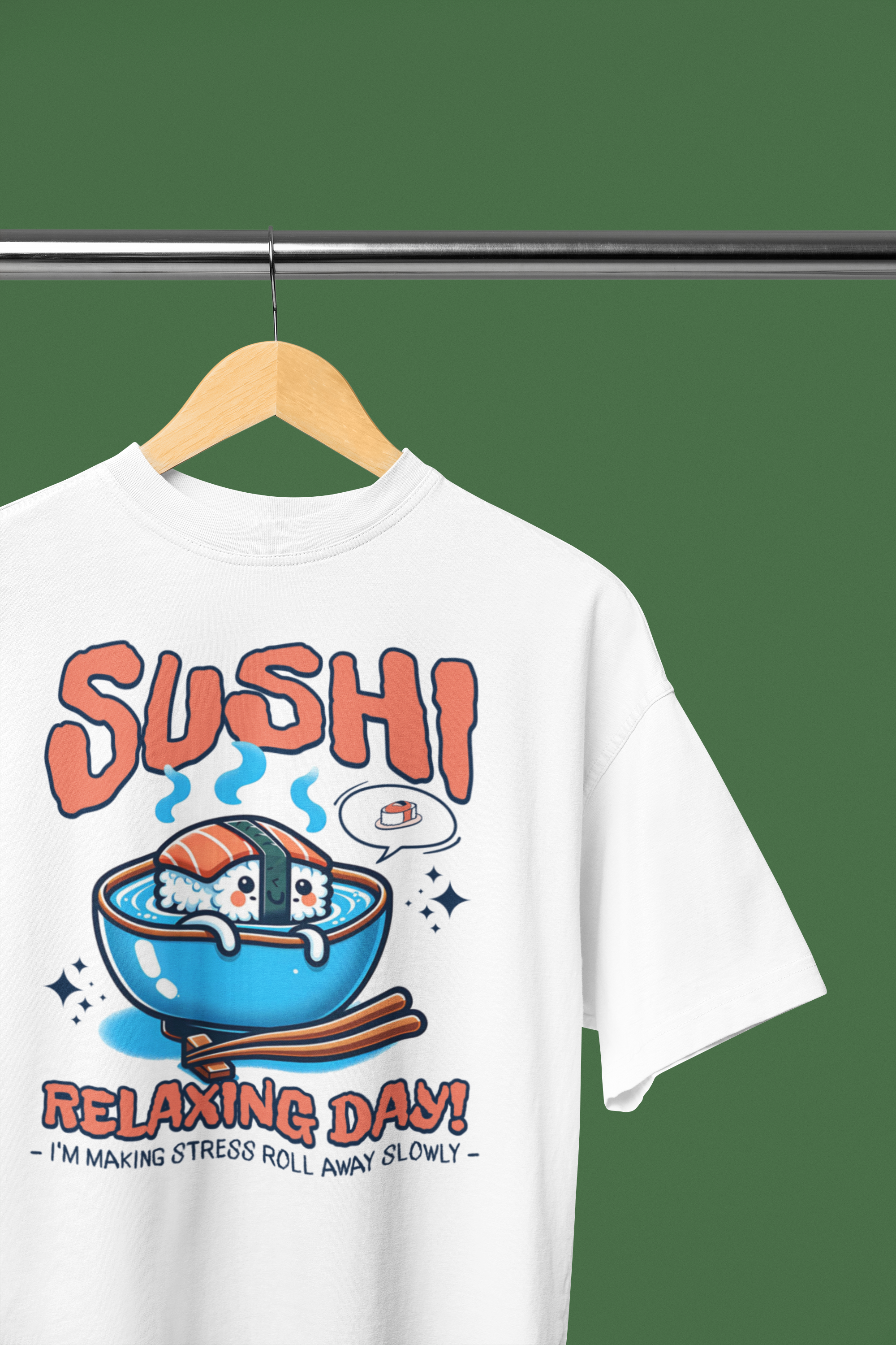 Sushi Relaxing Day Oversized T-Shirt