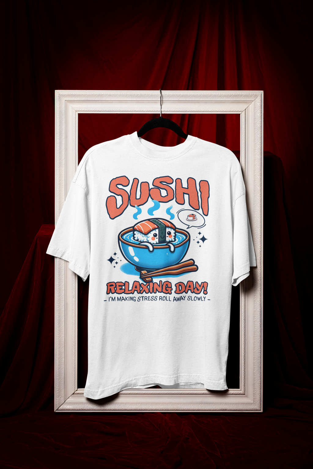 Sushi Relaxing Day Oversized T-Shirt