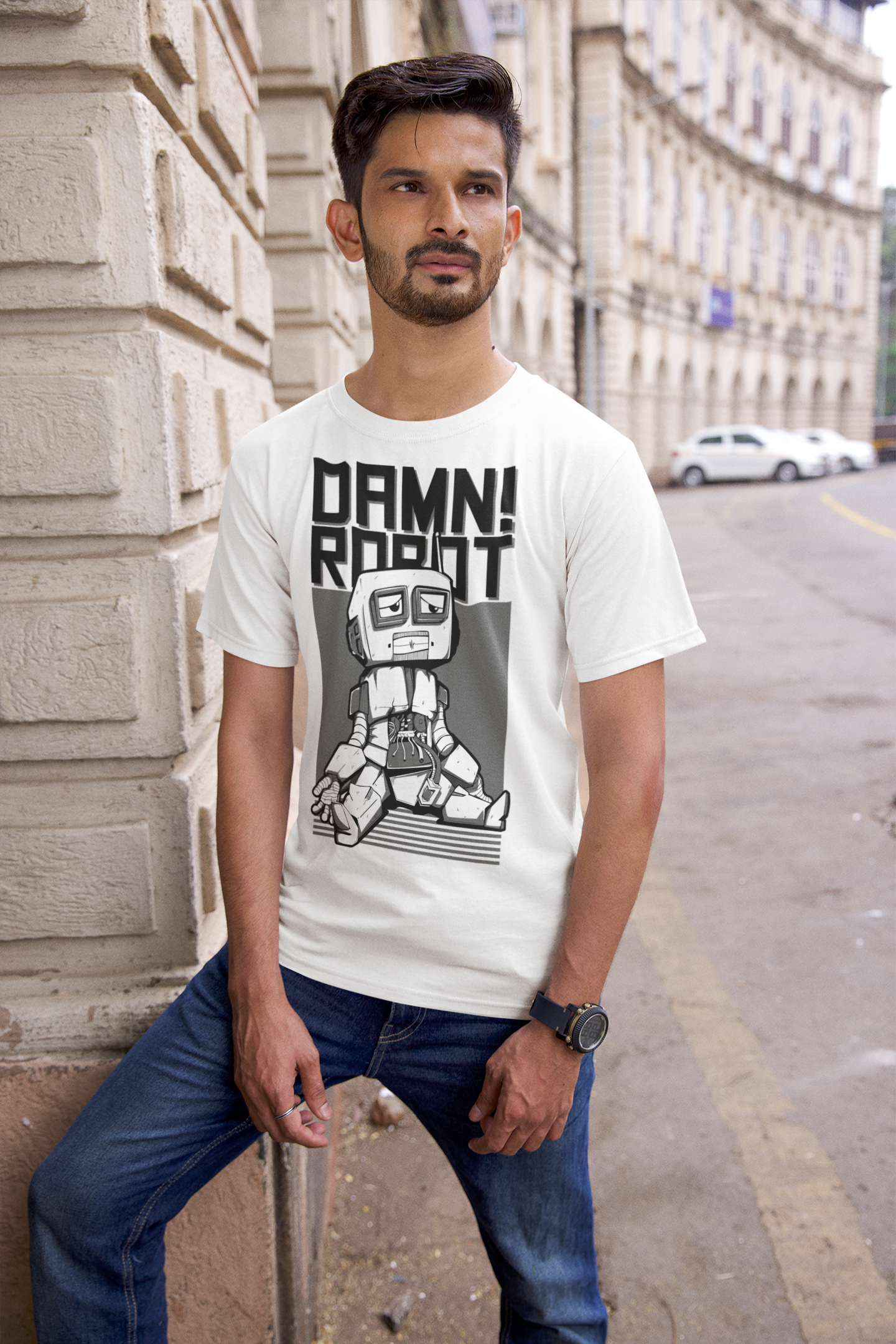 Damn! Robot Graphic T-Shirt